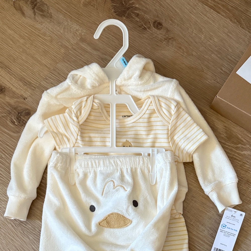 Carter's Cream and Yellow Duck Baby Outfit